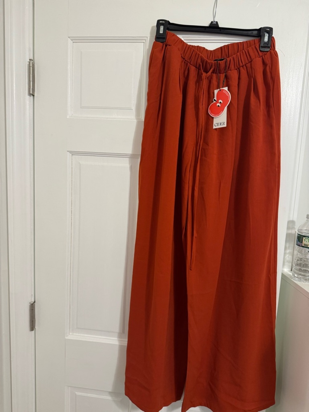 Cider Rust Elastic Waist Pleated Pants